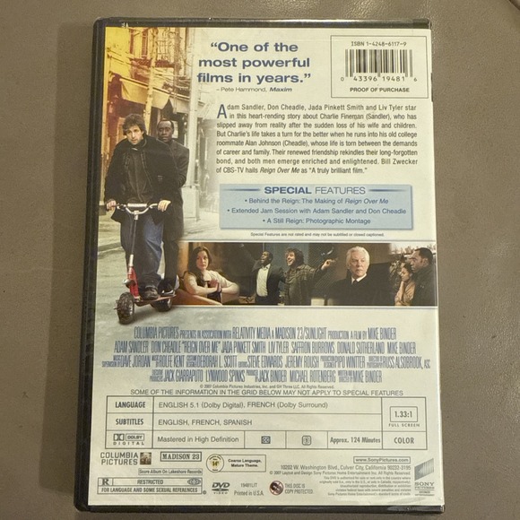 Reign Over Me (DVD, 2007, Full Frame) - Picture 2 of 3
